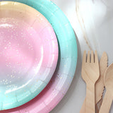 Maxbell Dinnerware Set Paper Plates Banner Cups Tablecloths for Weddings Birthday 9 inch dinner plate