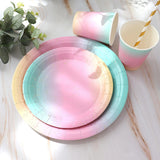 Maxbell Dinnerware Set Paper Plates Banner Cups Tablecloths for Weddings Birthday Paper cups