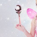 Maxbell Princess Wands Costume Accessories Pretend Toy for Carnival Birthday Party Moon Pink