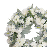 Maxbell Floral Wreath Hanging Ornaments Front Door Wreath for Outdoor Photo Props White