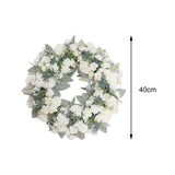 Maxbell Floral Wreath Hanging Ornaments Front Door Wreath for Outdoor Photo Props White