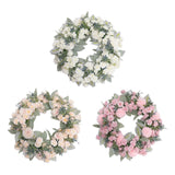 Maxbell Floral Wreath Hanging Ornaments Front Door Wreath for Outdoor Photo Props White