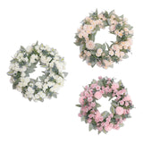 Maxbell Floral Wreath Hanging Ornaments Front Door Wreath for Outdoor Photo Props White