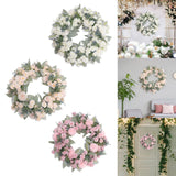 Maxbell Floral Wreath Hanging Ornaments Front Door Wreath for Outdoor Photo Props White