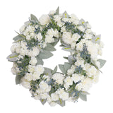 Maxbell Floral Wreath Hanging Ornaments Front Door Wreath for Outdoor Photo Props White