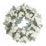 Maxbell Floral Wreath Hanging Ornaments Front Door Wreath for Outdoor Photo Props White