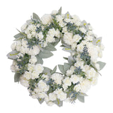 Maxbell Floral Wreath Hanging Ornaments Front Door Wreath for Outdoor Photo Props White