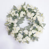 Maxbell Floral Wreath Hanging Ornaments Front Door Wreath for Outdoor Photo Props White