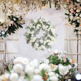 Maxbell Floral Wreath Hanging Ornaments Front Door Wreath for Outdoor Photo Props White