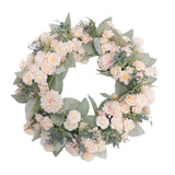 Maxbell Floral Wreath Hanging Ornaments Front Door Wreath for Outdoor Photo Props Champagne