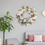 Maxbell Floral Wreath Hanging Ornaments Front Door Wreath for Outdoor Photo Props Champagne