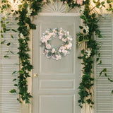 Maxbell Floral Wreath Hanging Ornaments Front Door Wreath for Outdoor Photo Props Champagne