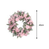 Maxbell Floral Wreath Hanging Ornaments Front Door Wreath for Outdoor Photo Props Pink