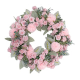 Maxbell Floral Wreath Hanging Ornaments Front Door Wreath for Outdoor Photo Props Pink
