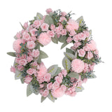 Maxbell Floral Wreath Hanging Ornaments Front Door Wreath for Outdoor Photo Props Pink