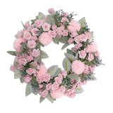 Maxbell Floral Wreath Hanging Ornaments Front Door Wreath for Outdoor Photo Props Pink