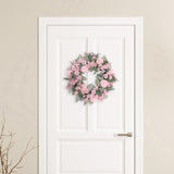 Maxbell Floral Wreath Hanging Ornaments Front Door Wreath for Outdoor Photo Props Pink