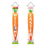 Maxbell Easter Banners Hanging Door Decorations for Holiday Easter Party Photo Props Carrot