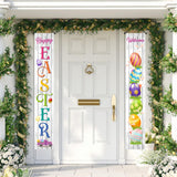 Maxbell Easter Banners Hanging Door Decorations for Holiday Easter Party Photo Props Easter Egg