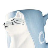 Maxbell Lovely Cat Mug Camping Mug Tea Cup for Newlyweds Wedding Gift Blue and White