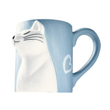Maxbell Lovely Cat Mug Camping Mug Tea Cup for Newlyweds Wedding Gift Blue and White