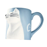 Maxbell Lovely Cat Mug Camping Mug Tea Cup for Newlyweds Wedding Gift Blue and White