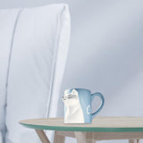 Maxbell Lovely Cat Mug Camping Mug Tea Cup for Newlyweds Wedding Gift Blue and White