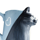 Maxbell Lovely Cat Mug Camping Mug Tea Cup for Newlyweds Wedding Gift Blue and Black