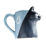 Maxbell Lovely Cat Mug Camping Mug Tea Cup for Newlyweds Wedding Gift Blue and Black