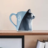 Maxbell Lovely Cat Mug Camping Mug Tea Cup for Newlyweds Wedding Gift Blue and Black