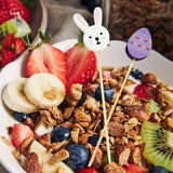 Maxbell 100x Fruit Picks Sandwiches Appetizers for Celebration Summer Party Easter Rabbit Egg