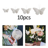 Maxbell 10x 3D Butterfly Decorations Feather Wall Decals for Bedroom Home Restaurant 12.5cm