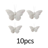 Maxbell 10x 3D Butterfly Decorations Feather Wall Decals for Bedroom Home Restaurant 12.5cm