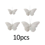 Maxbell 10x 3D Butterfly Decorations Feather Wall Decals for Bedroom Home Restaurant 12.5cm