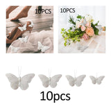 Maxbell 10x 3D Butterfly Decorations Feather Wall Decals for Bedroom Home Restaurant 12.5cm