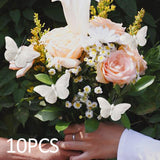 Maxbell 10x 3D Butterfly Decorations Feather Wall Decals for Bedroom Home Restaurant 9cm