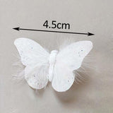 Maxbell 10x 3D Butterfly Decorations Feather Wall Decals for Bedroom Home Restaurant 4.5cm