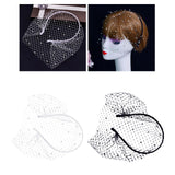 Maxbell Fascinator Mesh Face Veil Party Headdress Tea Birdcage Veil Elegant for Girl White