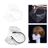 Maxbell Fascinator Mesh Face Veil Party Headdress Tea Birdcage Veil Elegant for Girl White