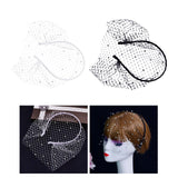 Maxbell Fascinator Mesh Face Veil Party Headdress Tea Birdcage Veil Elegant for Girl White