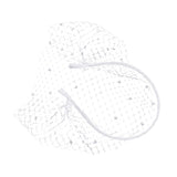Maxbell Fascinator Mesh Face Veil Party Headdress Tea Birdcage Veil Elegant for Girl White