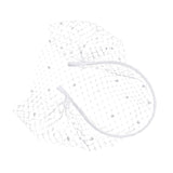 Maxbell Fascinator Mesh Face Veil Party Headdress Tea Birdcage Veil Elegant for Girl White