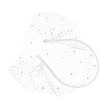 Maxbell Fascinator Mesh Face Veil Party Headdress Tea Birdcage Veil Elegant for Girl White