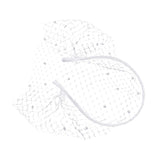 Maxbell Fascinator Mesh Face Veil Party Headdress Tea Birdcage Veil Elegant for Girl White