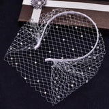 Maxbell Fascinator Mesh Face Veil Party Headdress Tea Birdcage Veil Elegant for Girl White