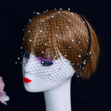 Maxbell Fascinator Mesh Face Veil Party Headdress Tea Birdcage Veil Elegant for Girl Black