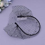 Maxbell Fascinator Mesh Face Veil Party Headdress Tea Birdcage Veil Elegant for Girl Black