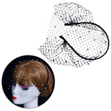Maxbell Fascinator Mesh Face Veil Party Headdress Tea Birdcage Veil Elegant for Girl Black