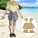 Maxbell 5 Pieces Hawaii Grass Skirt Hawaii Skirt Fancy Dress Costume for Party Raffia paper