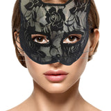 Maxbell Mardi Gras Masquerade mask Eyemask Face Cover for Costume Girls Decor Black